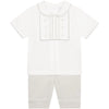 SS25 Emile Et Rose JAKE Stone & White Embroidered Panel Shorts Set