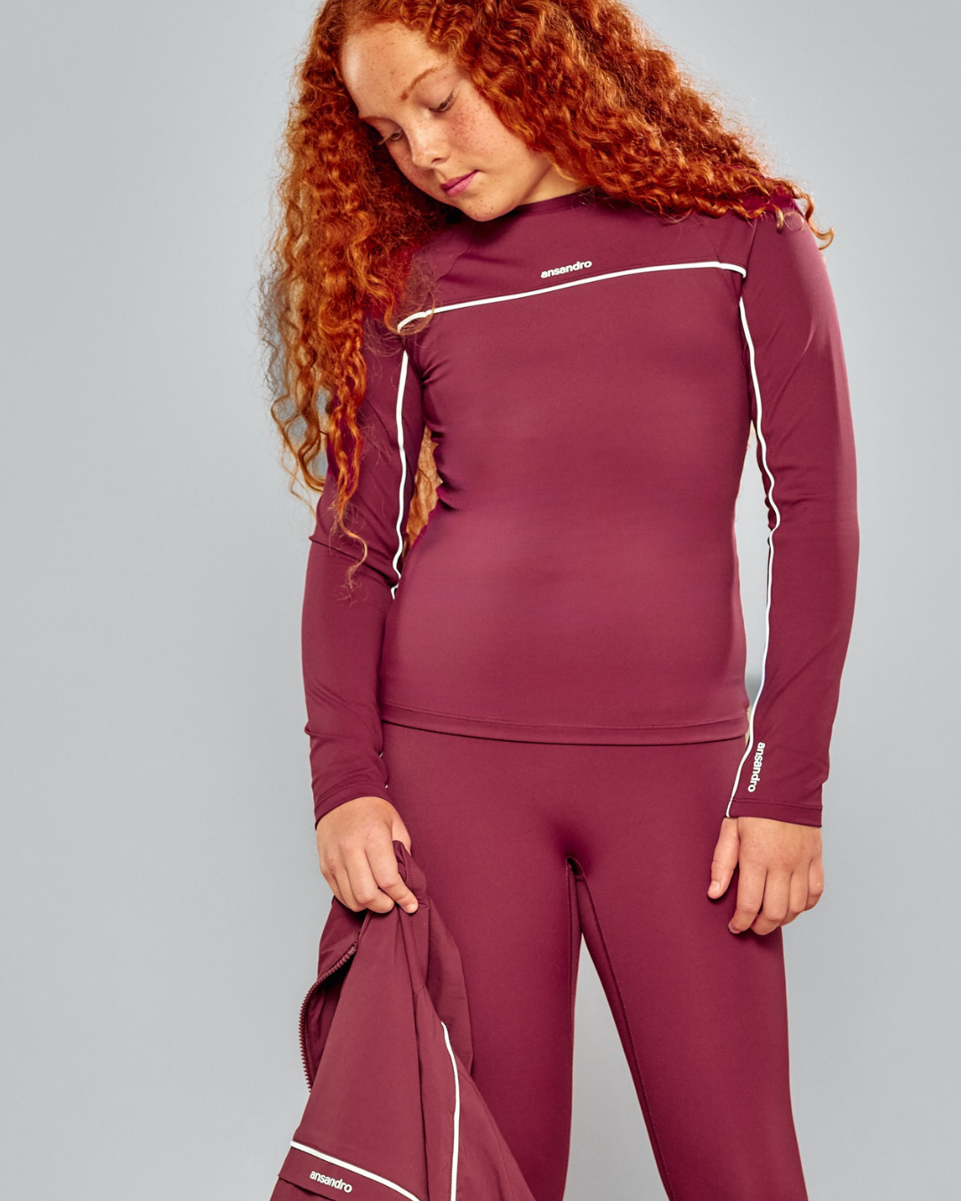Ansandro Girls Damson Athletic Top & Leggings Set