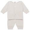 Emile Et Rose HUDSON Beige & White Knit Teddy Bear Trouser Set With Hat