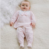 Emile Et Rose HAZEL Pale Pink & White Velour Bunny Trouser Set