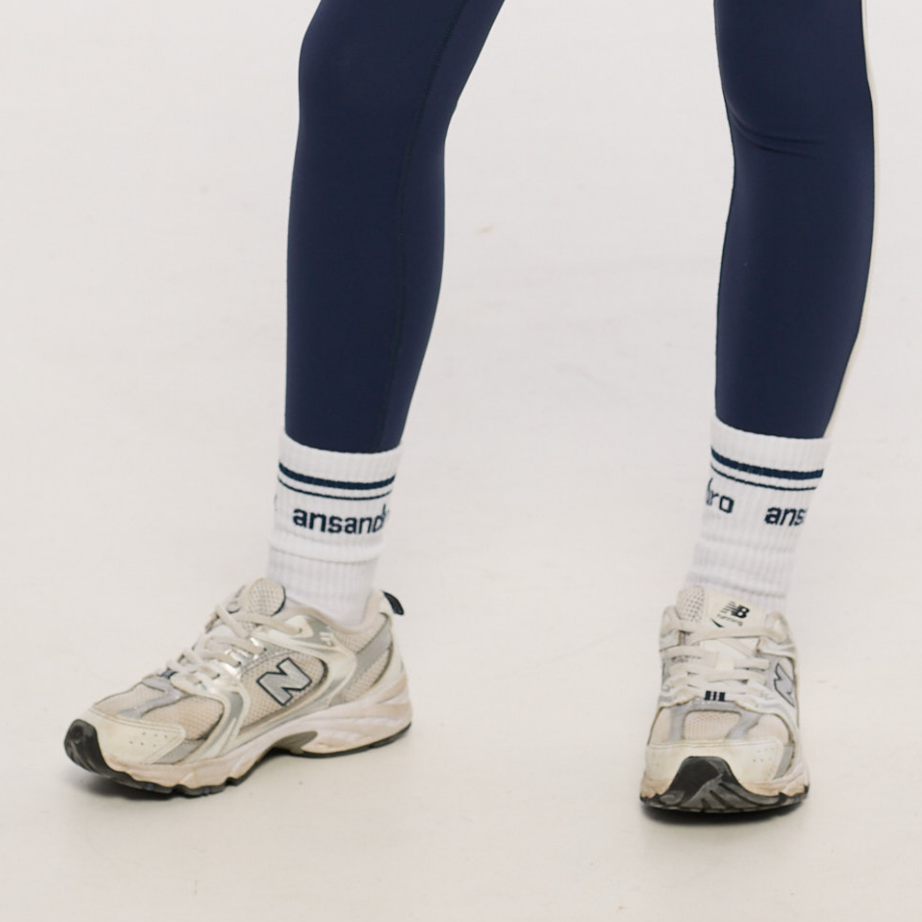 AW25 Ansandro Navy Blue & White Logo Socks