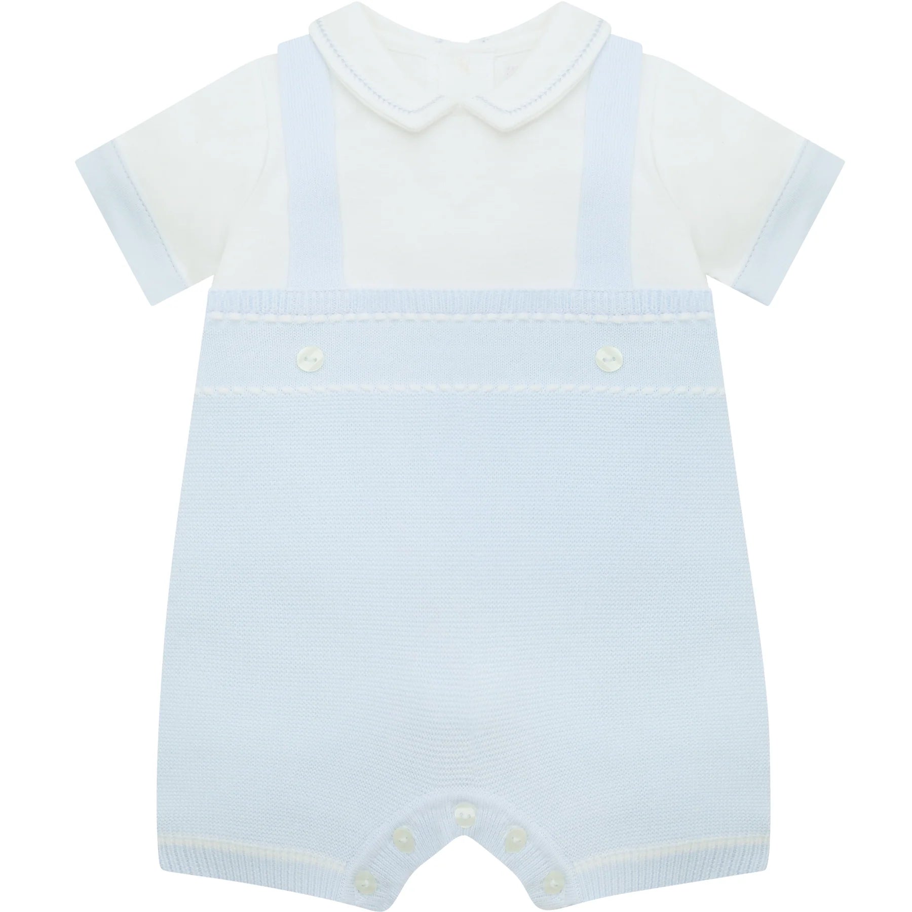 SS26 Emile Et Rose LOWE Blue & White Knit Romper