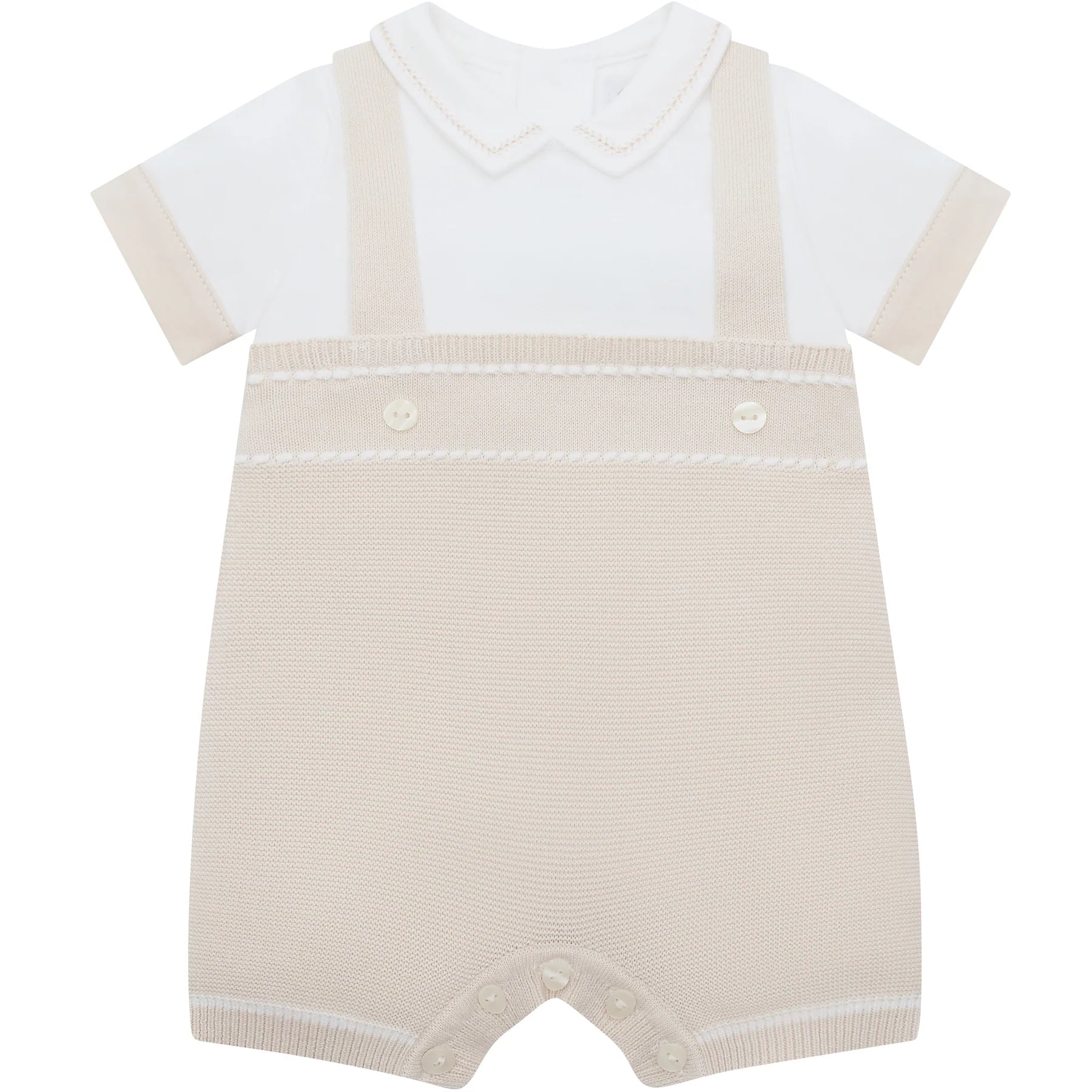 SS26 Emile Et Rose LOWE Stone & White Knit Romper