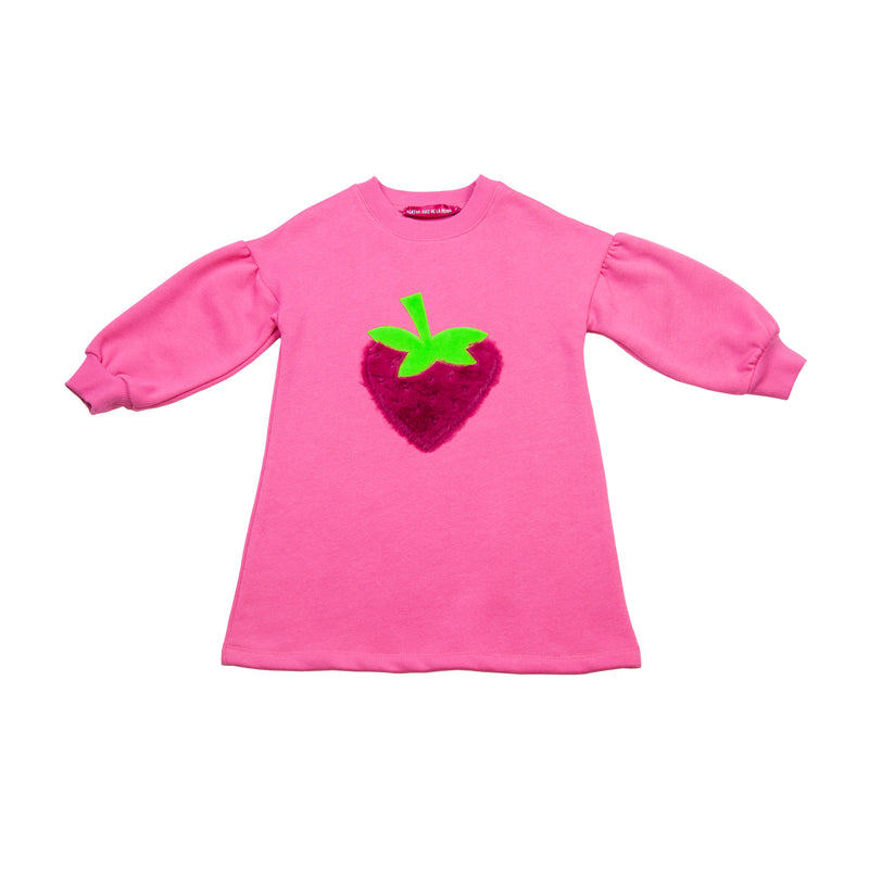 AW24 Agatha Ruiz De La Prada Pink Faux Fur Strawberry Dress