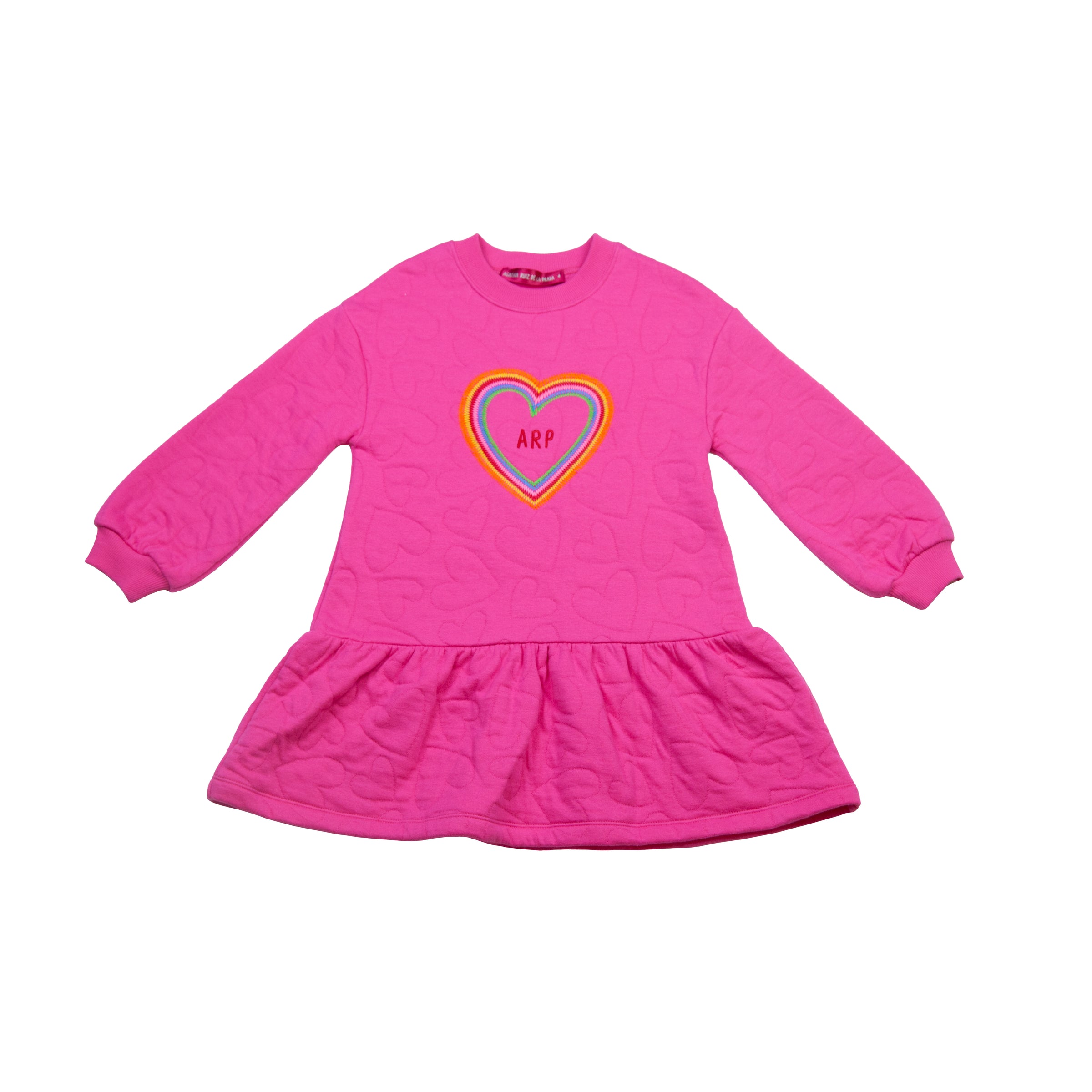 Agatha Ruiz De La Prada Pink Multicoloured Heart Logo Quilted Dress