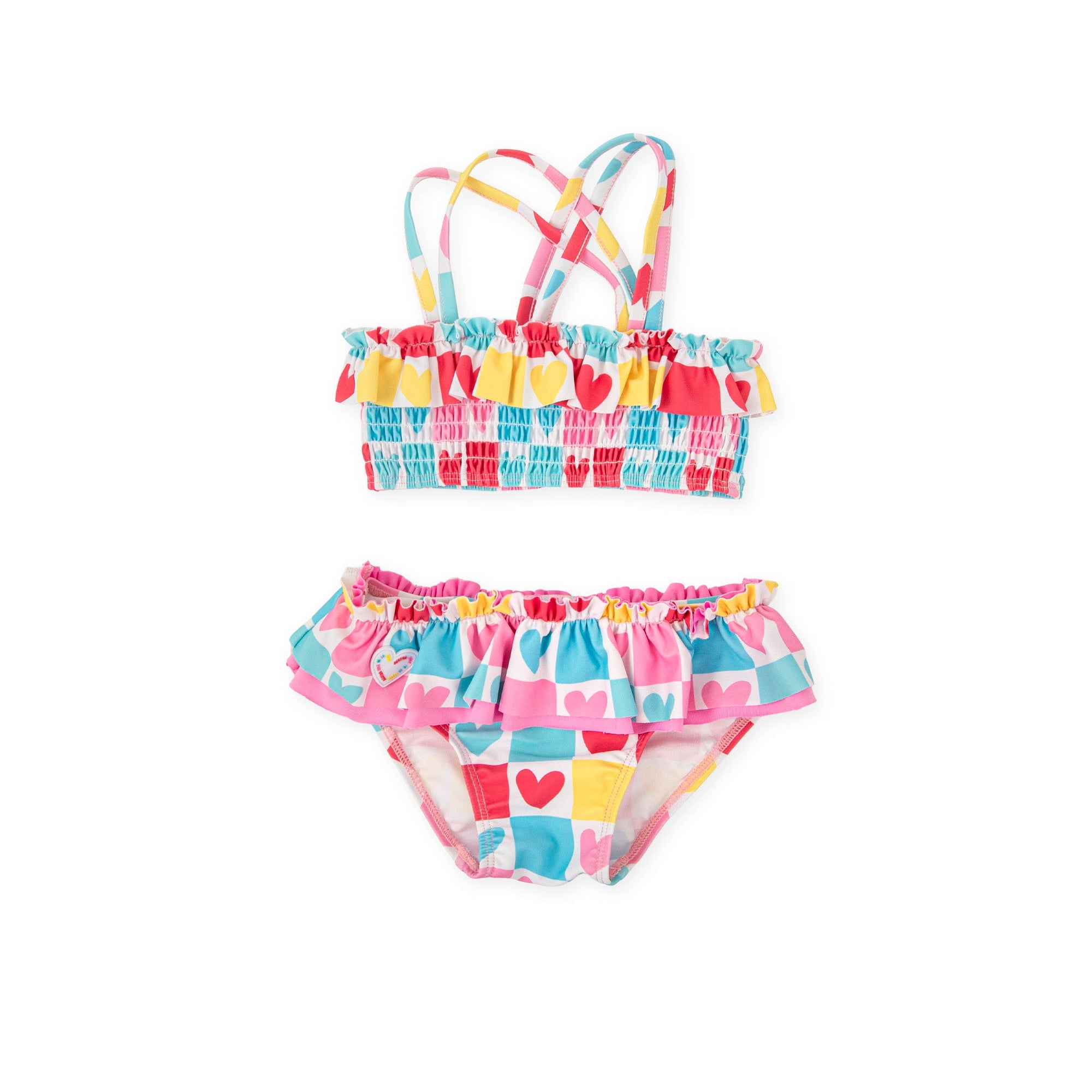 SS26 Agatha Ruiz De La Prada Baby Multicoloured Hearts Bikini