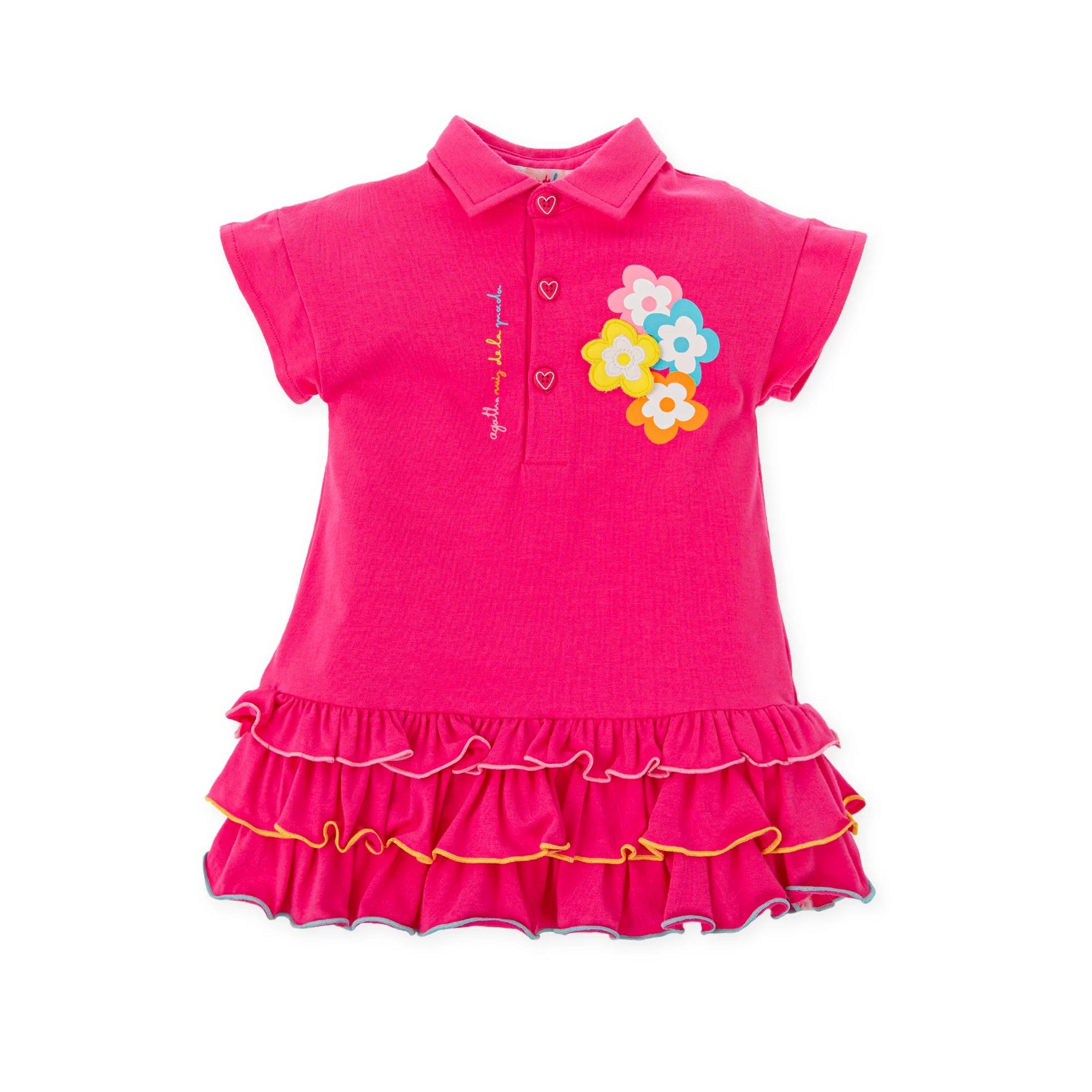 SS26 Agatha Ruiz De La Prada Baby Fuchsia Pink Floral Tennis Dress