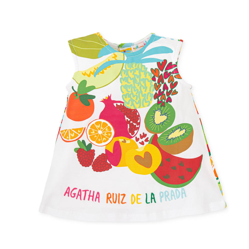 SS24 Agatha Ruiz De La Prada White Multicoloured Fruit Dress