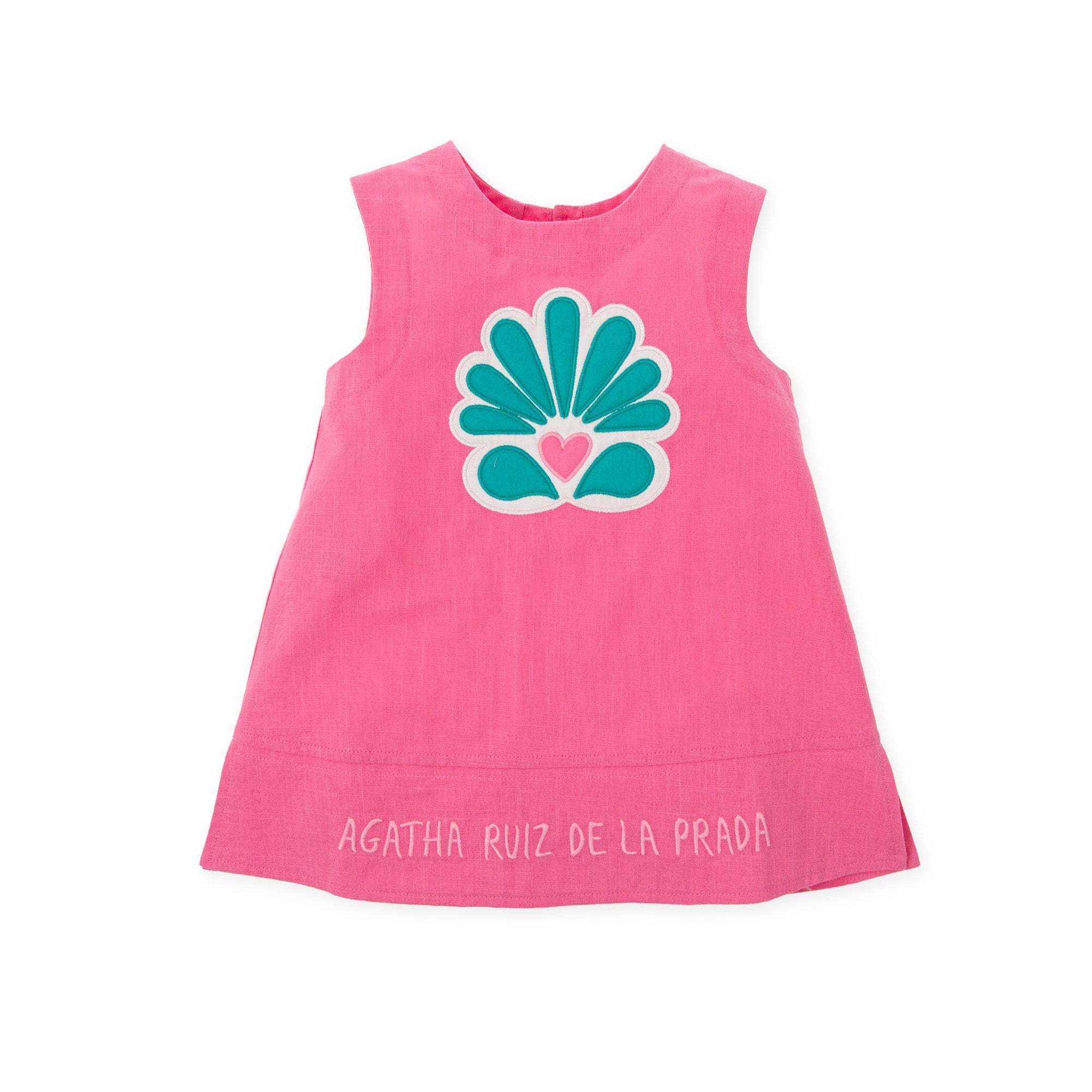 SS26 Agatha Ruiz De La Prada Baby Pink & Turquoise Symbol Logo Dress