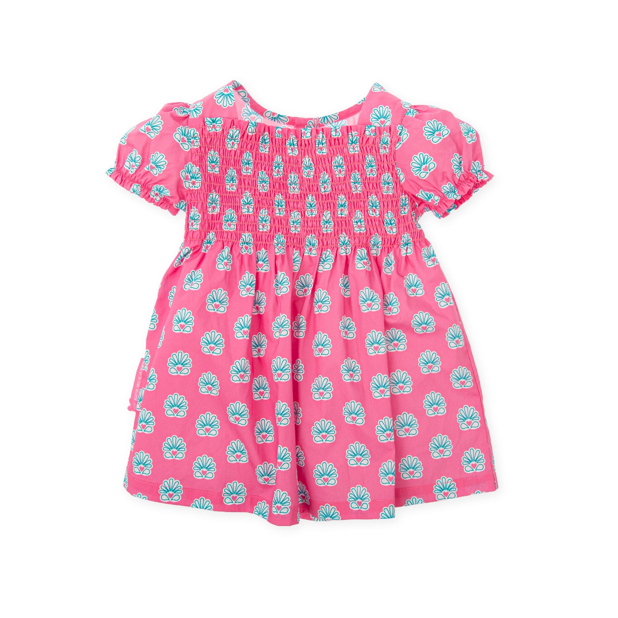 SS26 Agatha Ruiz De La Prada Baby Pink & Turquoise Symbols Short Sleeve Dress