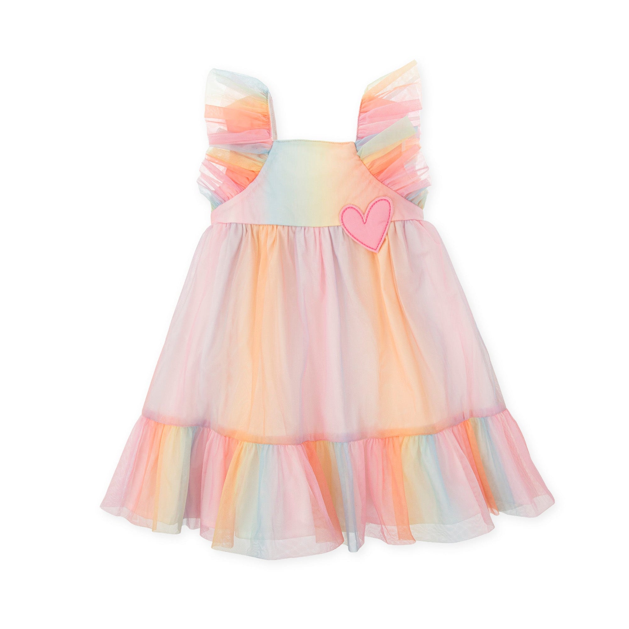SS26 Agatha Ruiz De La Prada Baby Multicoloured Tulle Heart Dress
