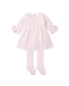 Tutto Piccolo Pink & Silver Glitter Bow Dress With Tights