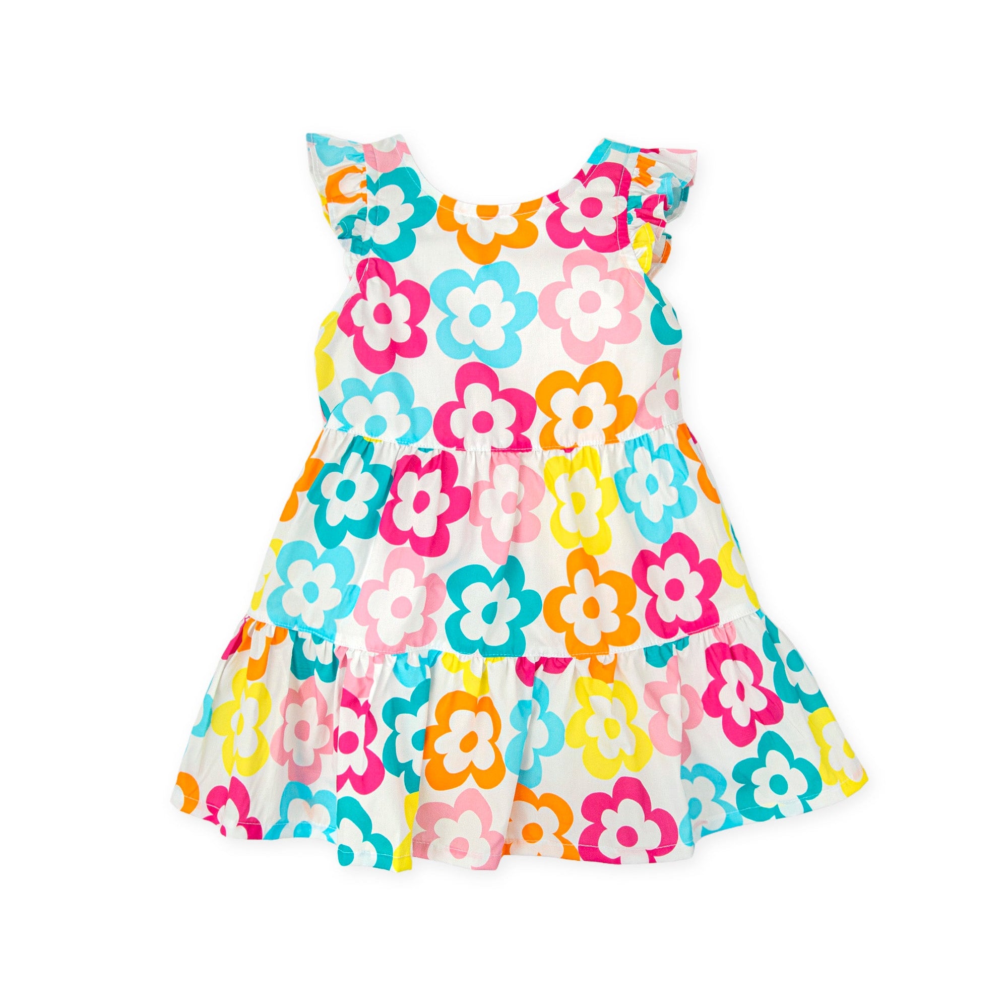 SS26 Agatha Ruiz De La Prada Baby Multicoloured Floral Heart Frill Dress