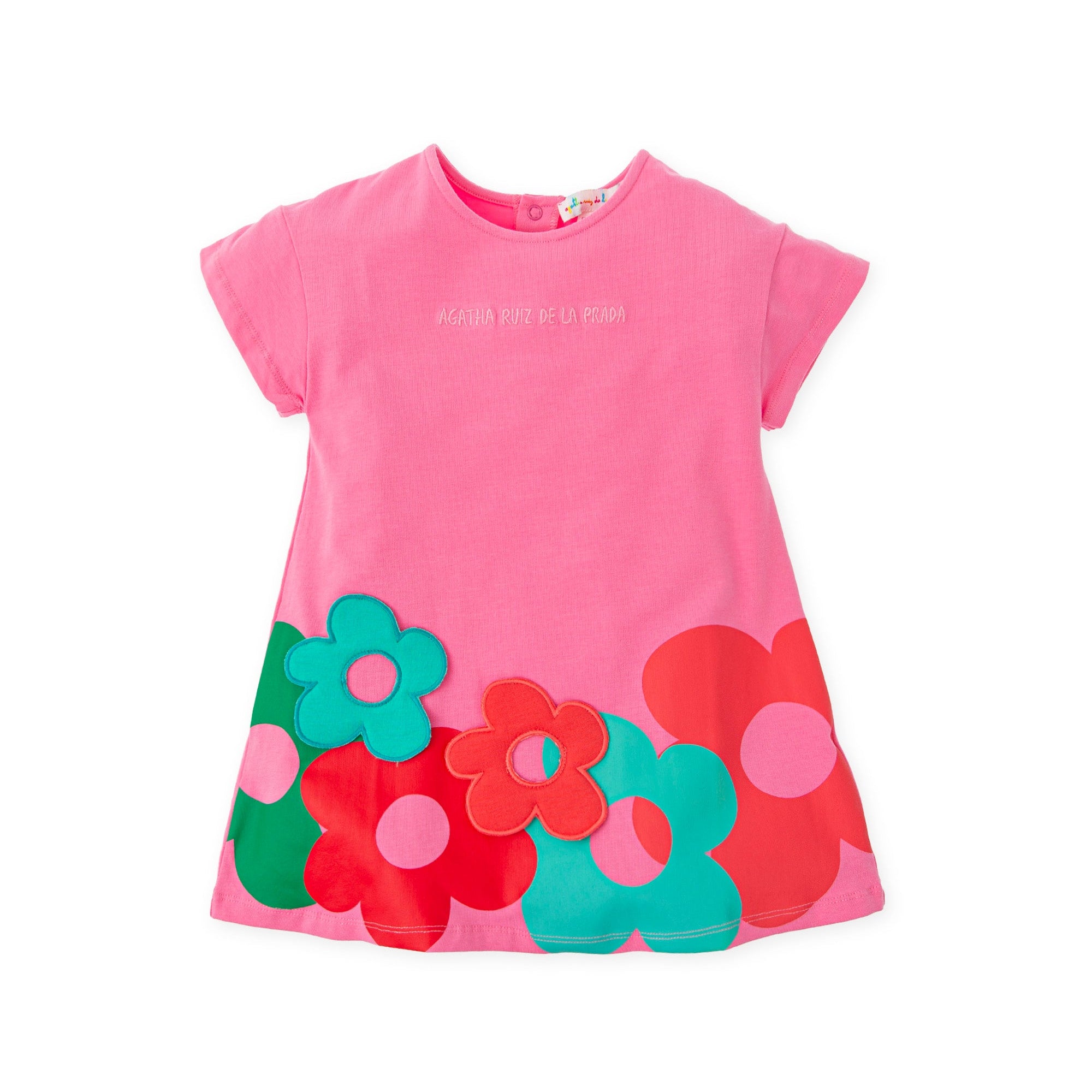 SS26 Agatha Ruiz De La Prada Baby Pink Multicoloured Flowers Dress