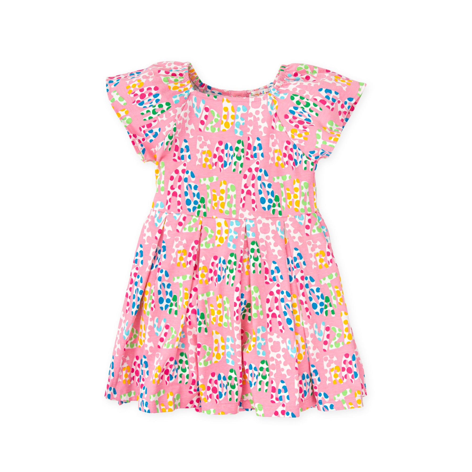 SS26 Agatha Ruiz De La Prada Pink Multicoloured Spotty Logo Dress