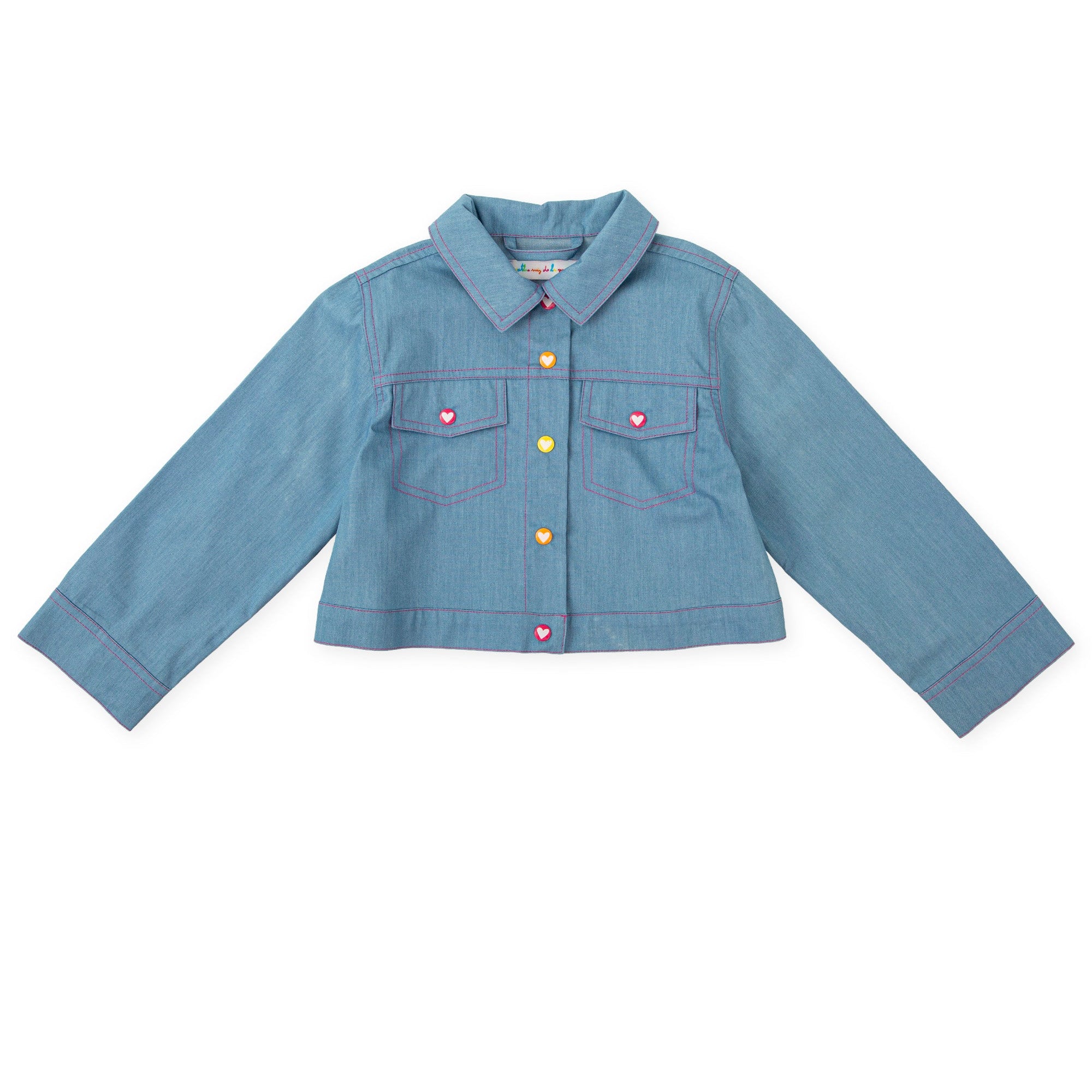 SS26 Agatha Ruiz De La Prada Blue Multicoloured Logo Denim Jacket
