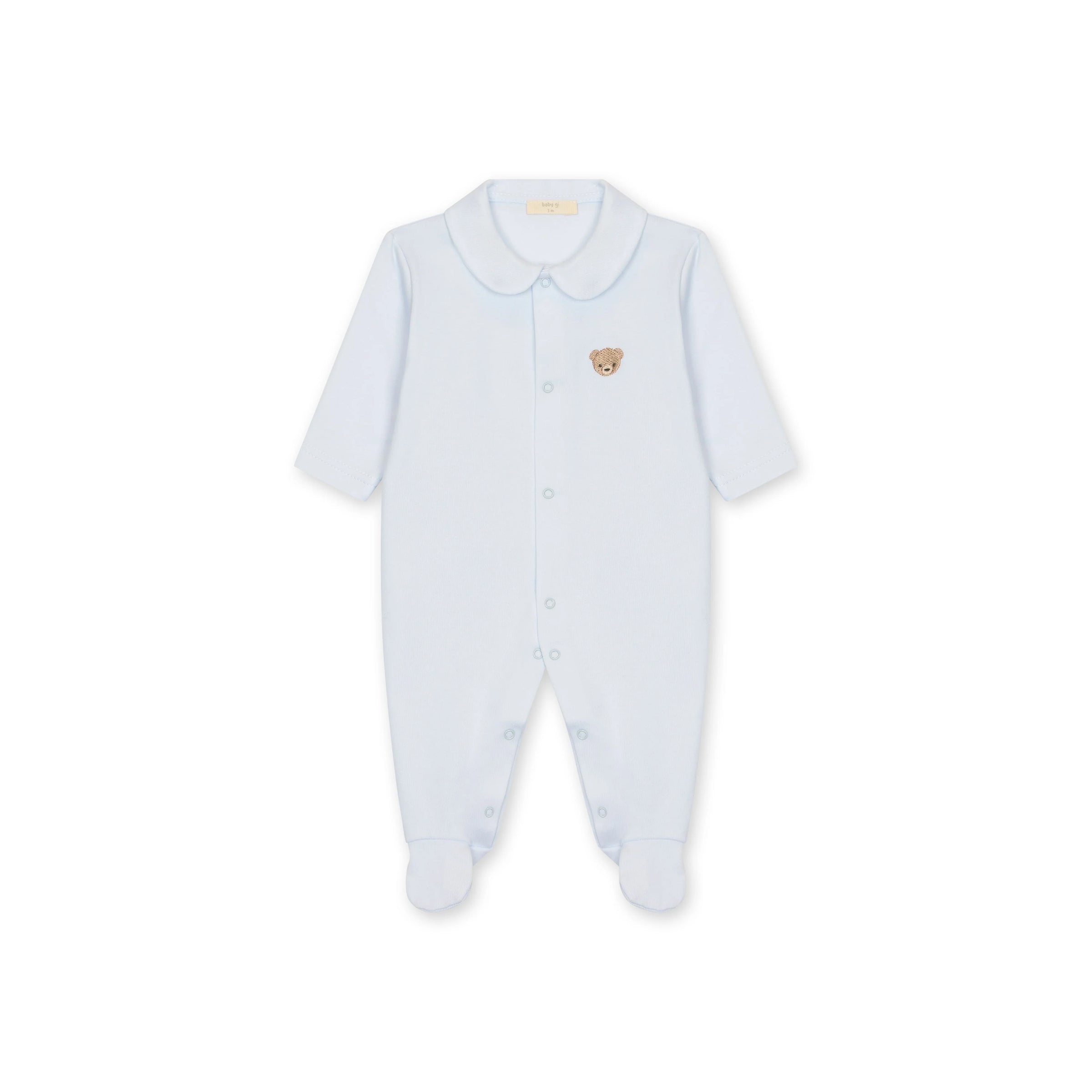 Baby Gi Pale Blue Cotton Bear Babygrow
