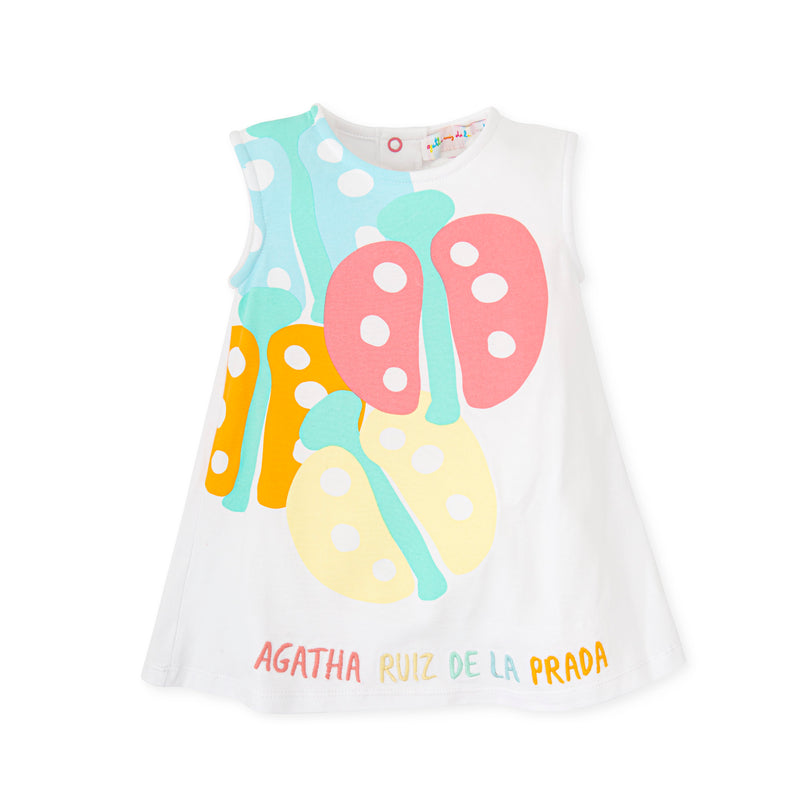 SS24 Agatha Ruiz De La Prada White Multicoloured Ladybird Dress