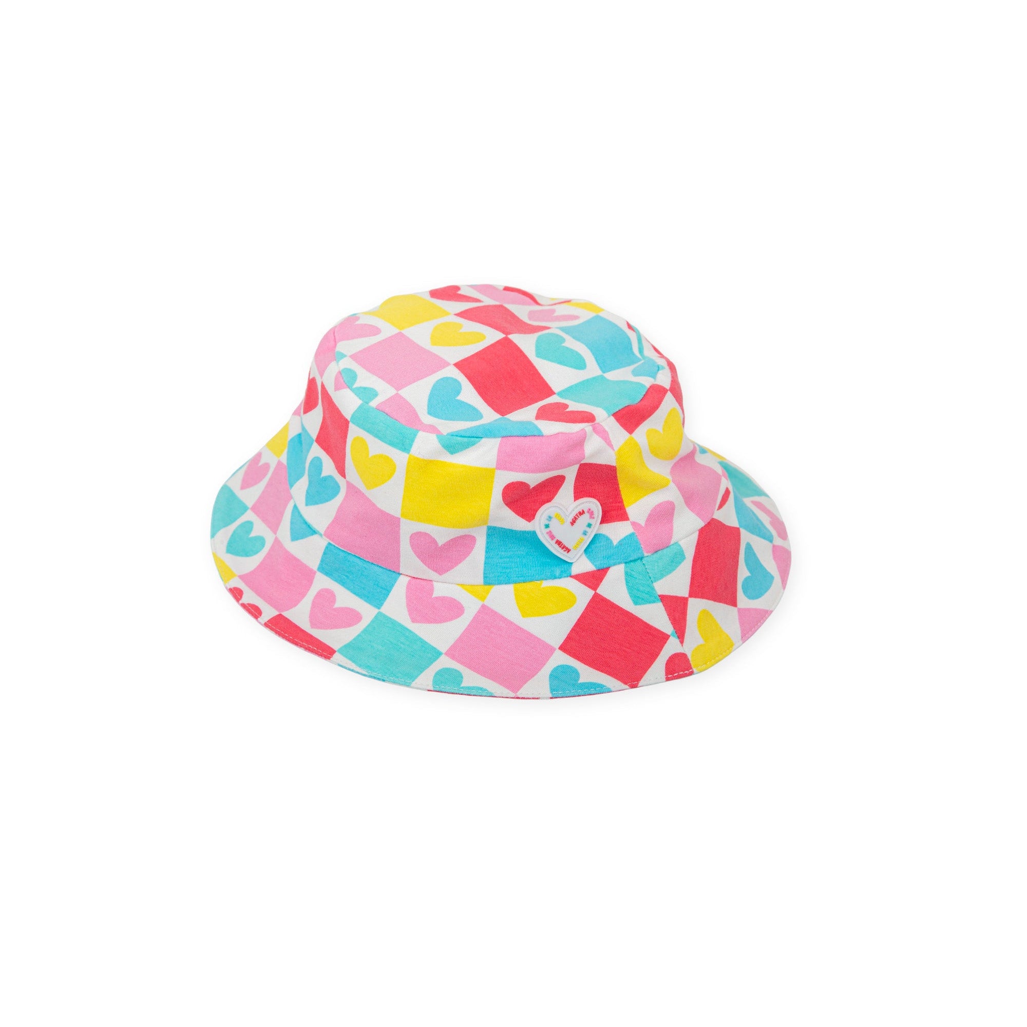 SS26 Agatha Ruiz De La Prada Baby Multicoloured Square Hearts Sun Hat