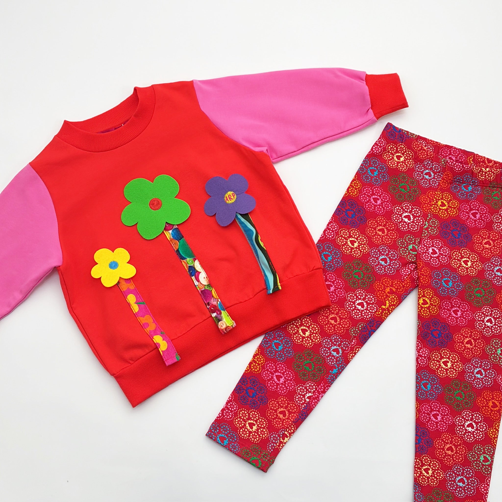 AW25 Agatha Ruiz De La Prada Junior Multicoloured Flowers & Hearts Leggings Set