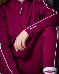 SS26 Ansandro Raspberry & White Piping Quarter Zip Jacket