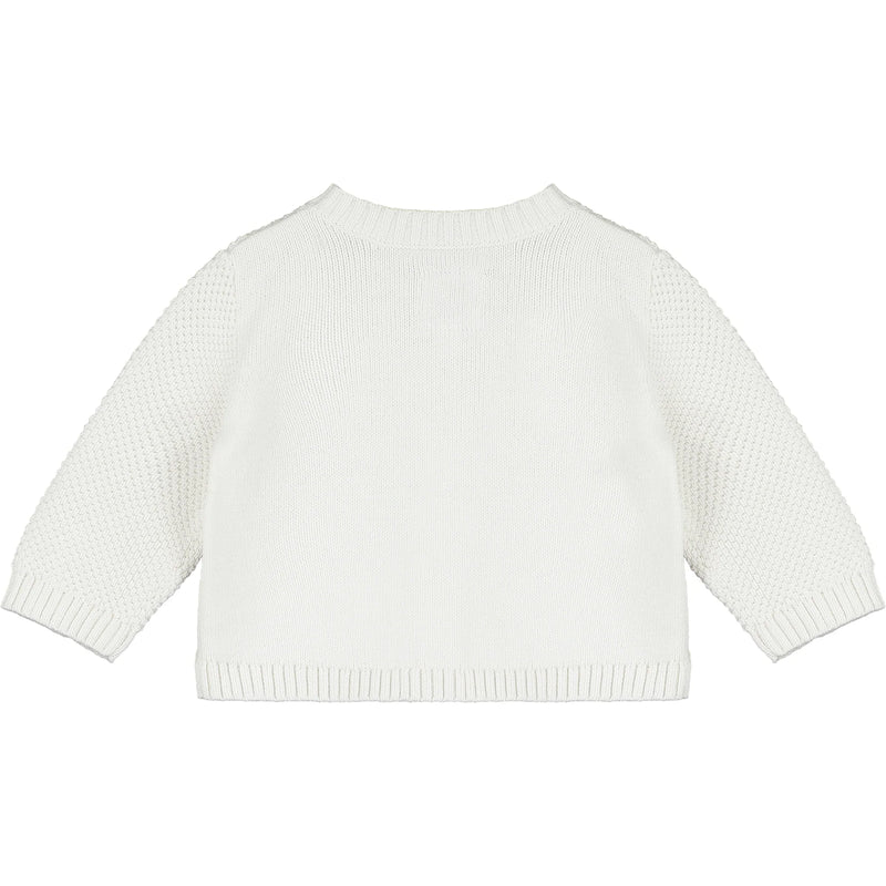 Emile Et Rose CYPRESS White Knitted Button Cardigan