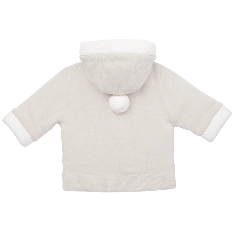 AW25 Emile Et Rose HOLLAND Stone Knitted Pom Pom Hood Jacket