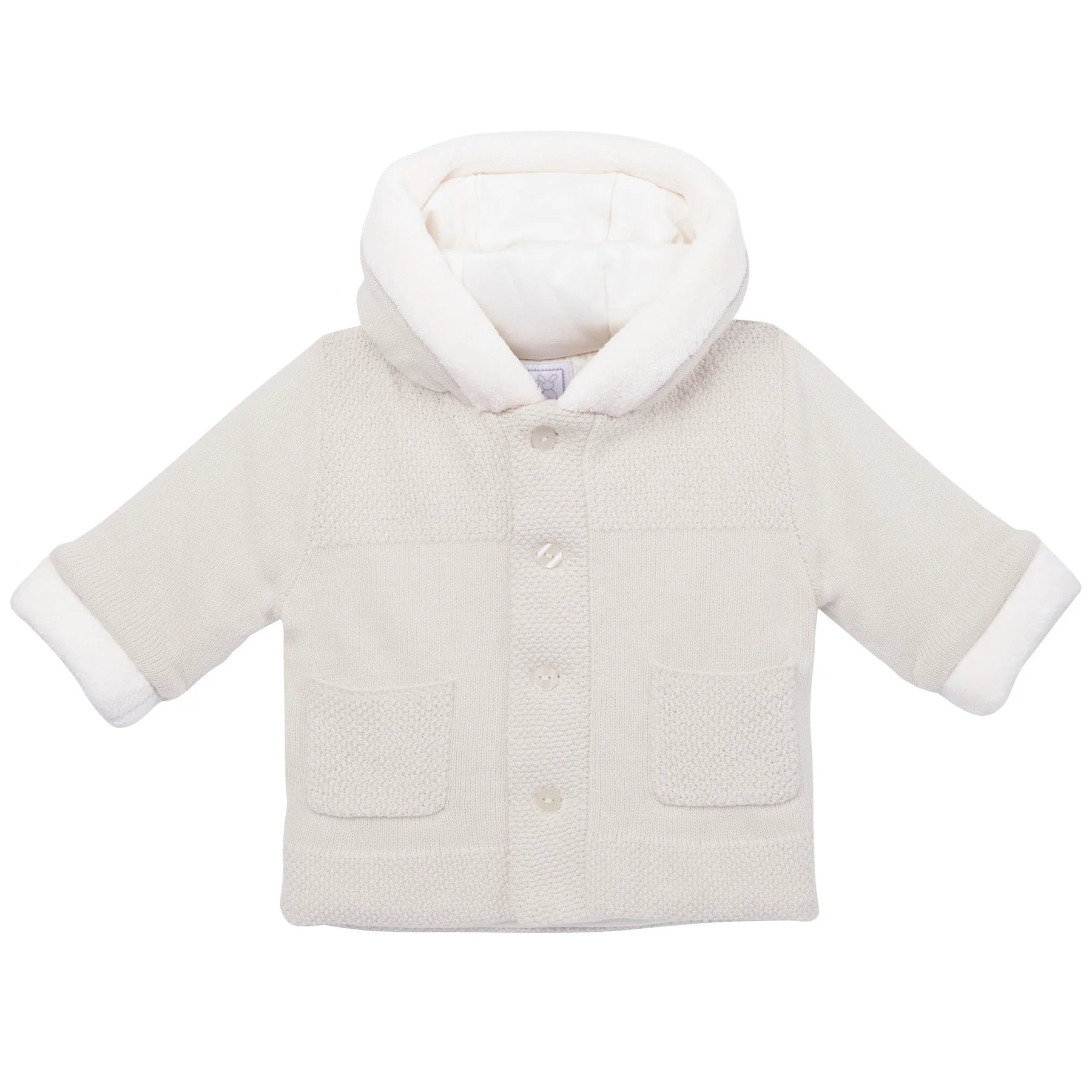 AW25 Emile Et Rose HOLLAND Stone Knitted Pom Pom Hood Jacket