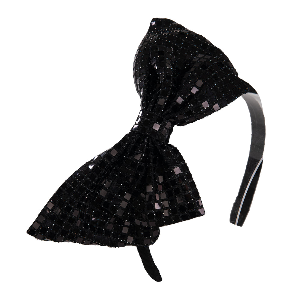 AW23 Daga Black Sequin Bow Headband