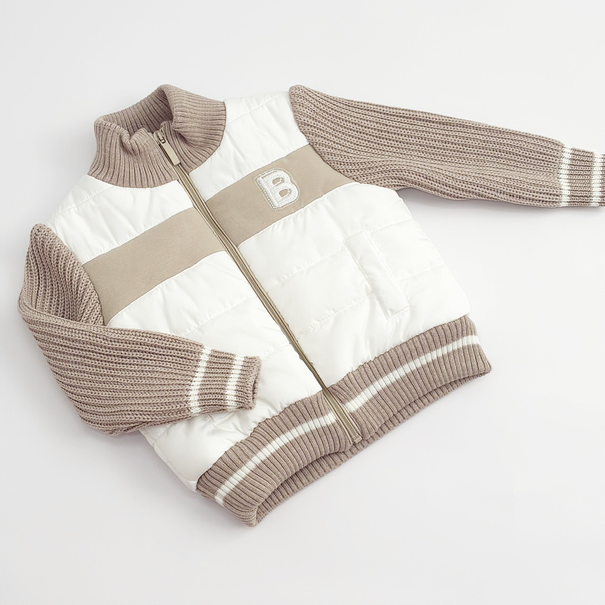 AW25 Bimbalo Beige Logo Bomber Jacket