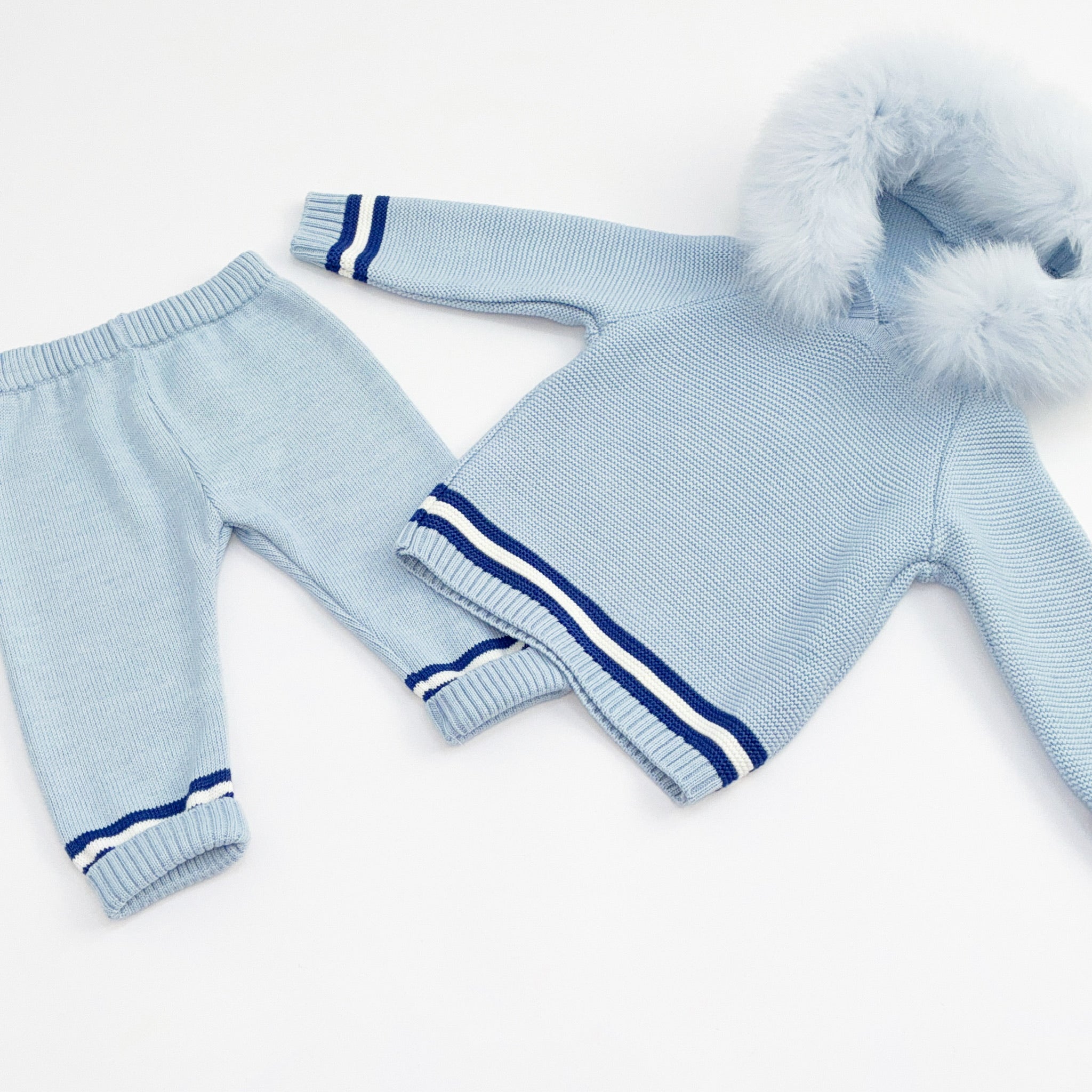AW25 Bimbalo Blue Fur Knitted Tracksuit