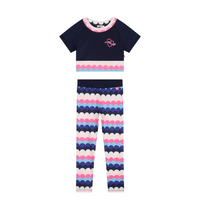 Billieblush Navy Blue Pink & White Mermaid Pattern Gym Legging Set