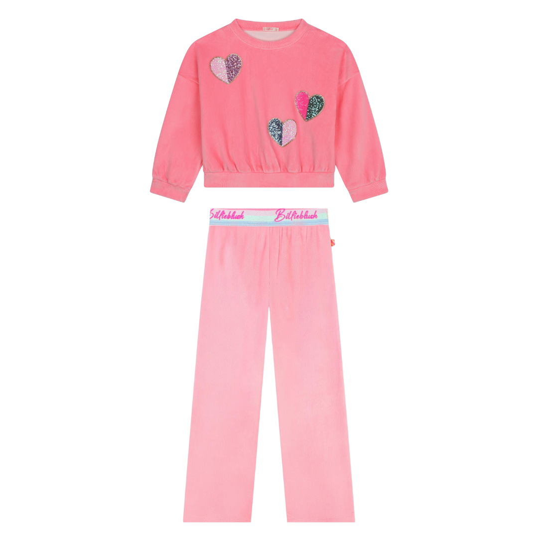 Billieblush Pink Multicoloured Split Hearts Tracksuit