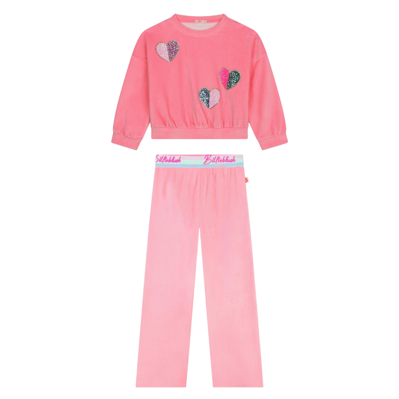 Billieblush Pink Multicoloured Split Hearts Tracksuit