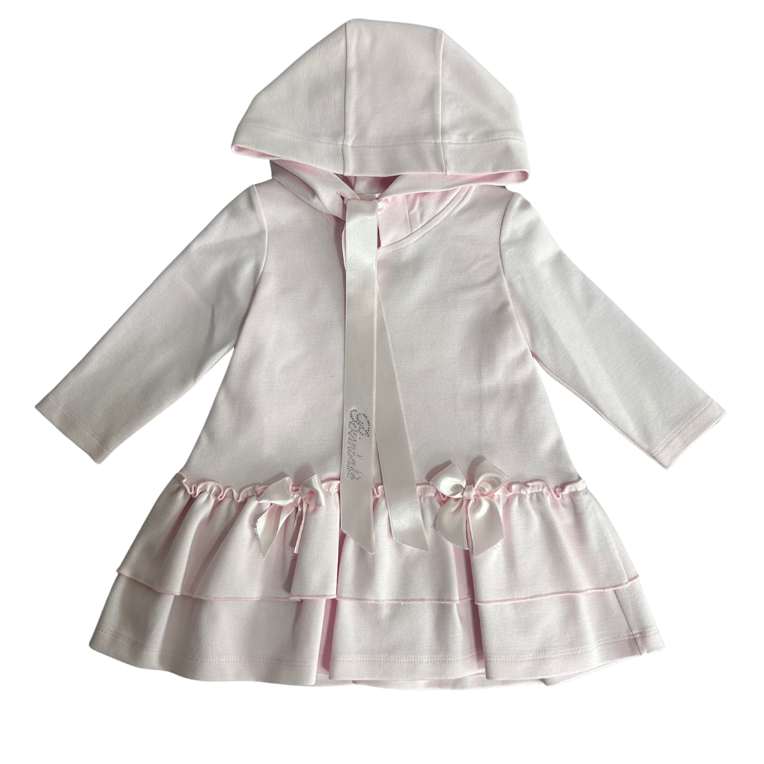 Bimbalo Pink Logo Bow Frill Hoody Dress