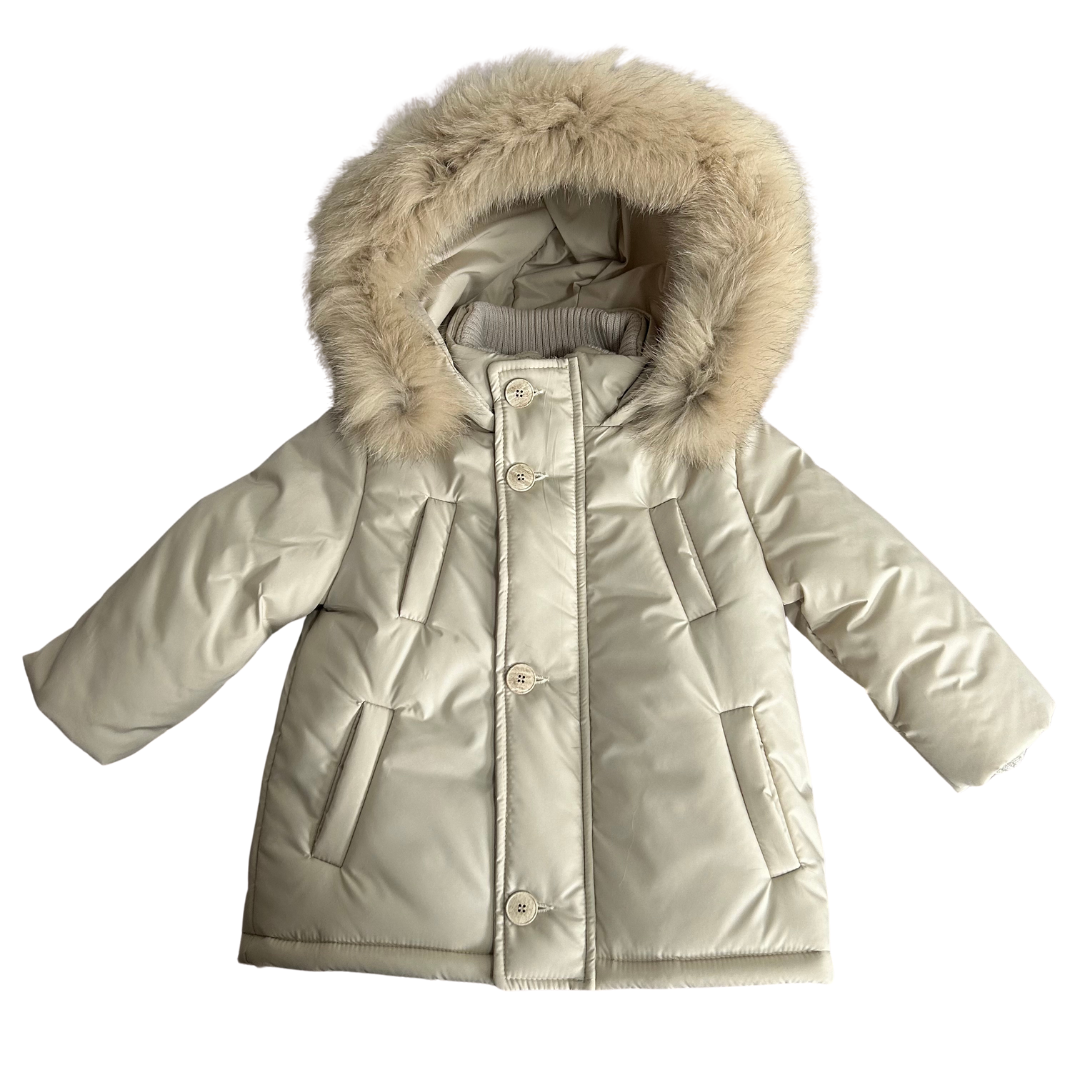 Bimbalo Beige Fur Hood Coat