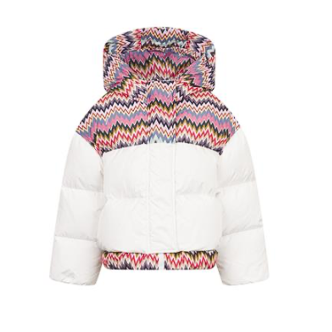 AW25 Missoni White Multicoloured Chevron Coat