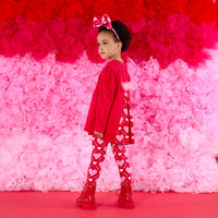 AW25 ADee LOLA Red & Pink Heart Print Leggings Set
