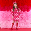 AW25 ADee LIBBY Red Pink & White Heart Print Bow Dress