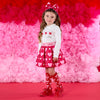 PREORDER AW25 ADee LYLA White Pink & Red Heart Print Skirt Set