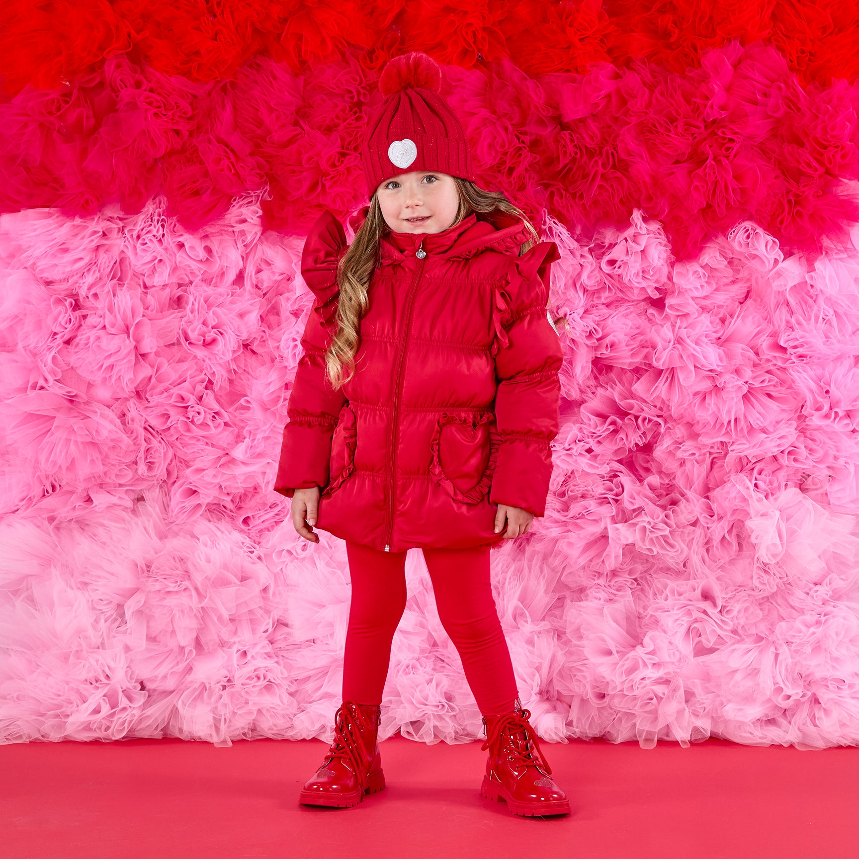 AW25 ADee LILIANA Red Hearts Frill Coat