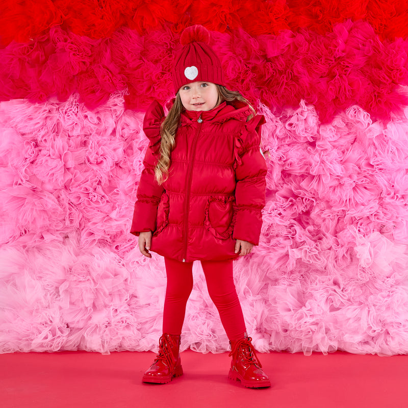 AW25 ADee LILIANA Red Hearts Frill Coat