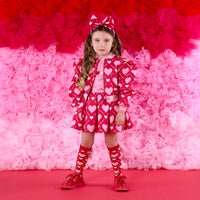 AW25 ADee LISETTE Red & Pink Heart Print Bomber Jacket