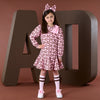 AW25 ADee MAISIE Brown Initial Print Bow Dress