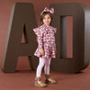 AW25 ADee MELODY Pink & Brown Initial Print Bomber Jacket