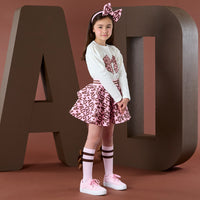 AW25 ADee MILAN White Initial Print Skirt Set