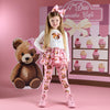 AW25 ADee MADISON White & Pink Bear Print Logo Leggings Set
