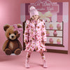 AW25 ADee LAUREN Pink Bear Print Bow Coat