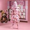 AW25 ADee LAUREN Pink Bear Print Bow Coat