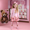 AW25 ADee MEADOW Pink Bear Print Logo Dress